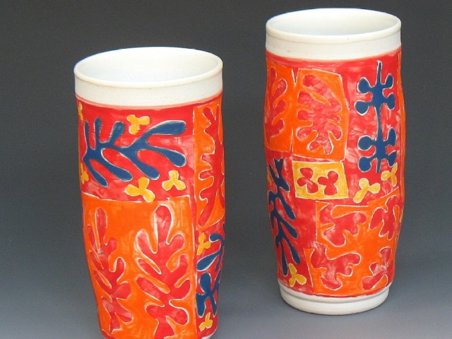 Tangerine Abstract Tumblers